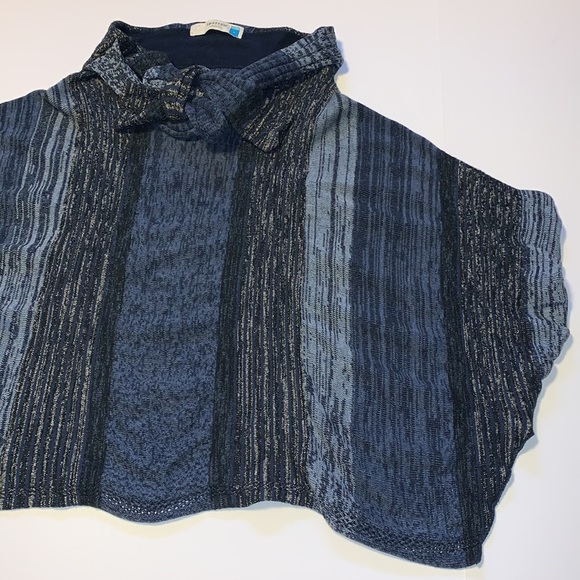 Anthropologie Sparrow Blue Cap Poncho - Women’s Size Small - Picture 4 of 8